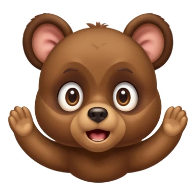 Full Beary wide-open eyes, small “O” mouth, raised eyebrows, dynamic pose, cute shock reaction sticker