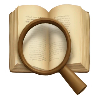A book in beige tones with a magnifying glass on it sticker