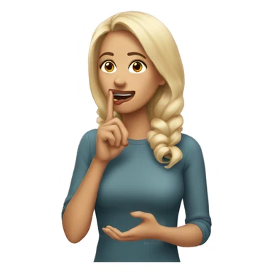 Light skinned women biting fingernails sticker