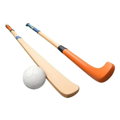 Hockey on grass. A field hockey stick and ball resting on a well-maintained grass field, with the goalposts and markings visible in the background. The scene highlights the precision and focus of the sport, with the vibrant green pitch creating a dynamic atmosphere. sticker