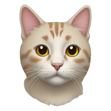 bobtail cat side angle headshot sticker