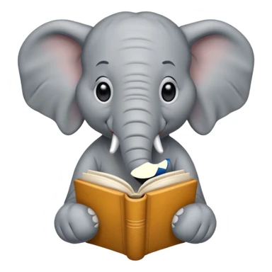 An elephant with a book sticker