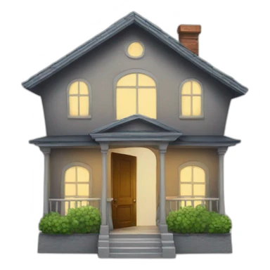 a house with a butler looking out of the window sticker