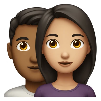 Brunette girl with dark haired boy  sticker