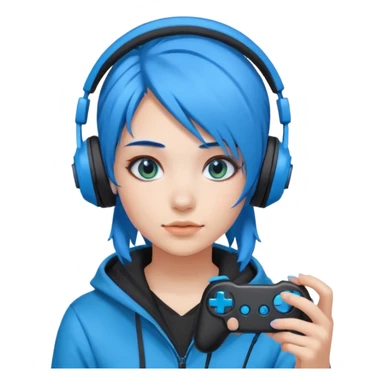 Girl gamer with neon blue hair










 sticker