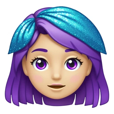 Glitter Roxo e Ciano Seta sticker