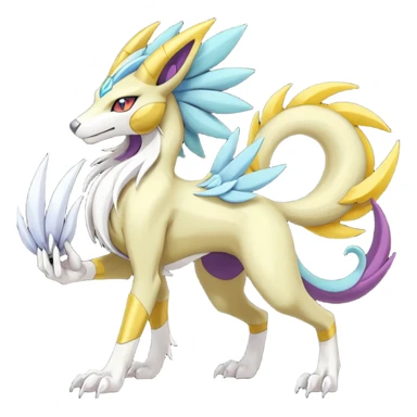 Colorful Meloetta-Manectric-Solgaleo-Raikou-Sergal-Pokémon-Digimon-Fakémon-fusion-hybrid-creature sticker