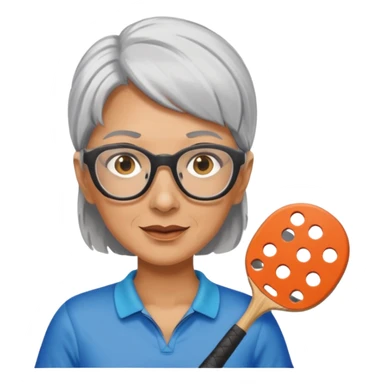 Female gray hair and glasses pickleball sticker