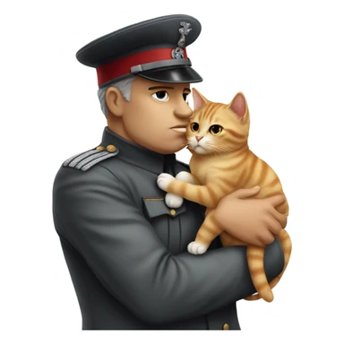 mussolini kiss a cat sticker