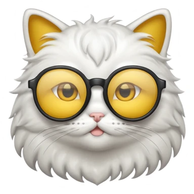 chat blanc à lunette opaque sticker