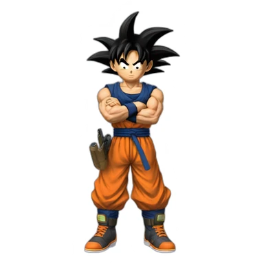 goku mafia style holding a gun sticker