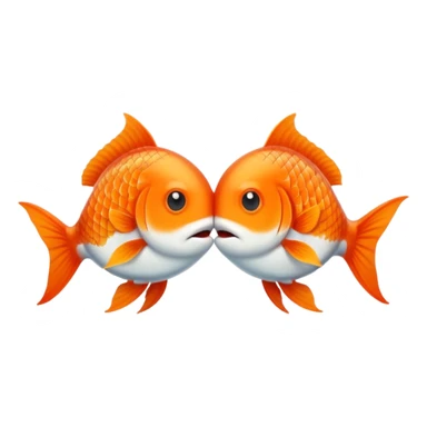 kissing fishes sticker