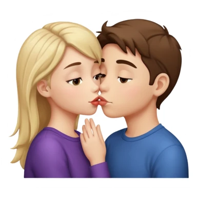 Boy and girl kissing sticker