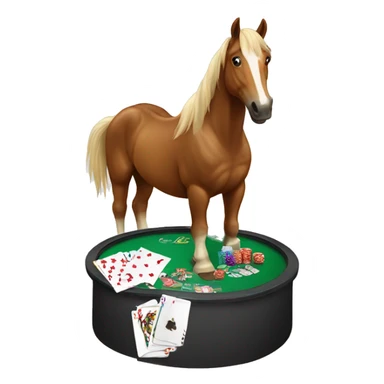 Horse playing poker sticker