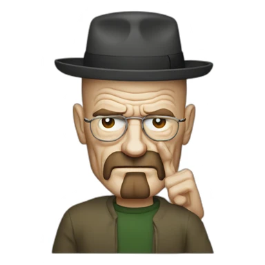 walter white with finger against head sticker