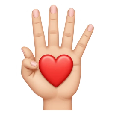 A version of the thumb and index heart (🫰), in which a heart is made with the thumb and middle finger. sticker
