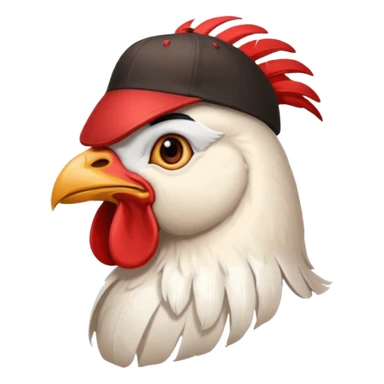 rooster with baseball hat sticker