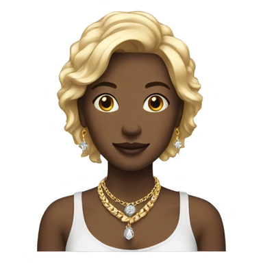 casual female portrait with jewelry sticker