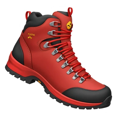 zapatilla de trekking con detalles en rojo sticker
