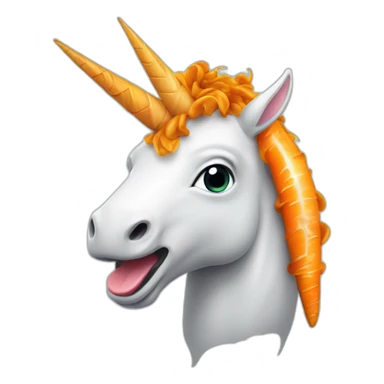 Licorne qui mange une carotte sticker