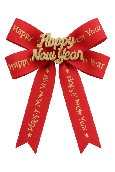 New year bow, remove background sticker