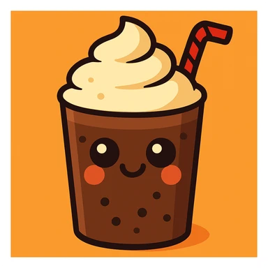 Add whipped cream on top of the chocolate milkshake, keep the vibrant cartoon style. sticker