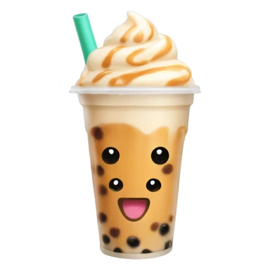 Bubble tea with caramel and cream  sticker
