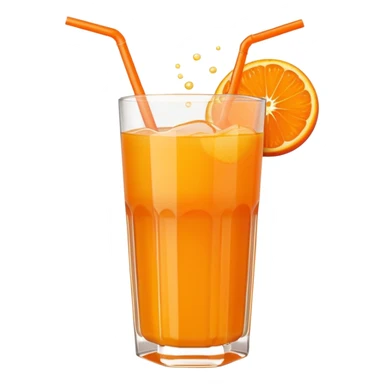 Super sweet mandarin emoji, fizzy juice splash, simple flat design, bold lines, bright orange, transparent background(with no eyes) sticker