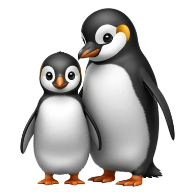 Parent and baby penguin together sticker
