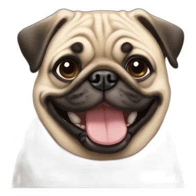 pug smiling sticker