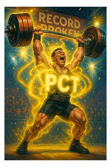 Powerlifter in gara che fa record grazie alla sua "PCT" sticker