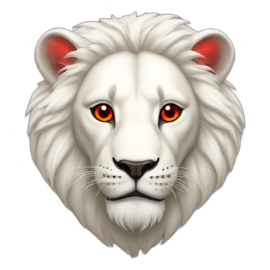 White lion with flashing red eyes  sticker