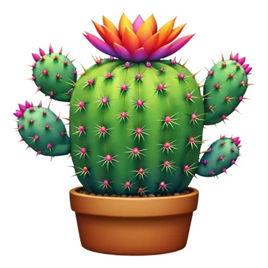Rainbow cactus sticker