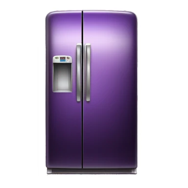 Realistic Metallic dark purple fridge isolated.  sticker