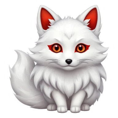 white kitsune with red eyes sticker