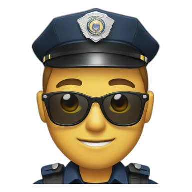 police officer with sun glasses sticker