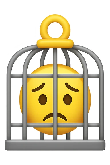 Disturbi alimentari visti come una gabbia stile emoji iphone. sticker