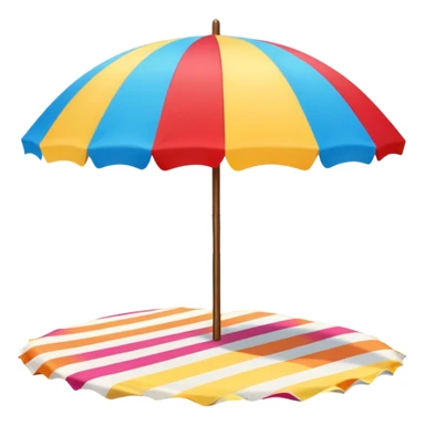 summer beach colorfull umbrella sticker