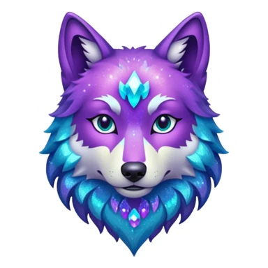 glitter purple and cian lobo sticker