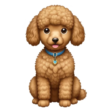 Light brown poodle seated sticker