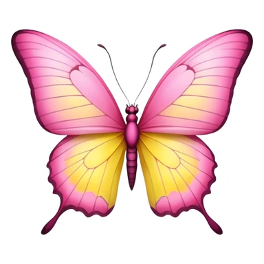 Butterfly pink and yellow  sticker