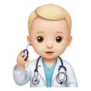 Baby, 6 months, with a stethoscope sticker