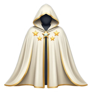 a fantasy  magic, white color with star pattern cloak sticker