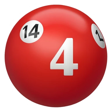The number 14 on a red pool ball sticker
