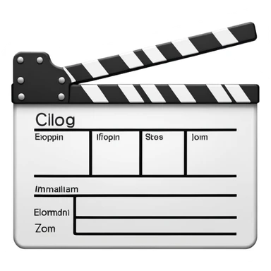 extreme minimalism clapperboard, single line drawing, barely recognizable outline sticker