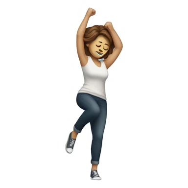 a woman with brown hair dabbing her arms  sticker