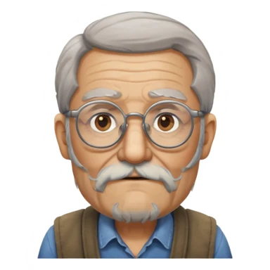 A nomadic old man wearing glasses sticker