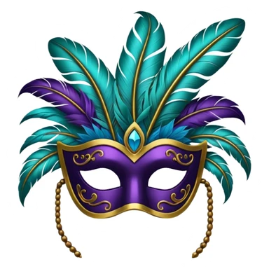 
masquerade mask with feathers sticker