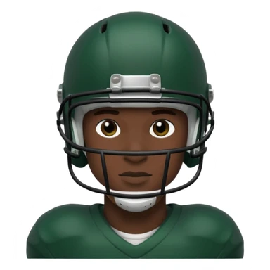 College football player helmet in dark green color ( black player ) sticker