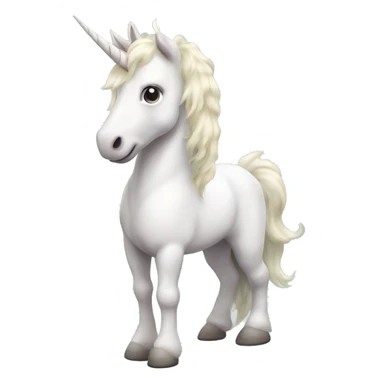 Fullbody four-legged White unicorn with pastel color mane  sticker